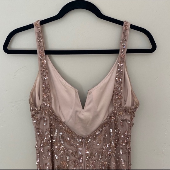 Brand new Aidan Mattox beaded V-NOTCH sleeveless long gown - Picture 10 of 17
